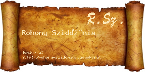 Rohony Szidónia névjegykártya